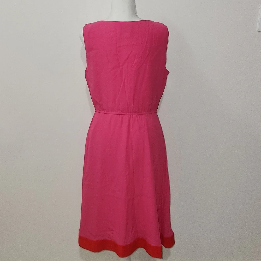 Kate Spade Look For The Silver Lining Dalene Dress Pink Red Trim Womens 10